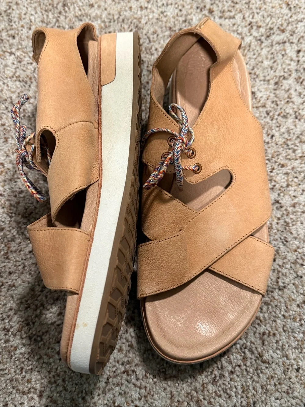 Merrell Roam Cross Lace Leather Sandals Size 10